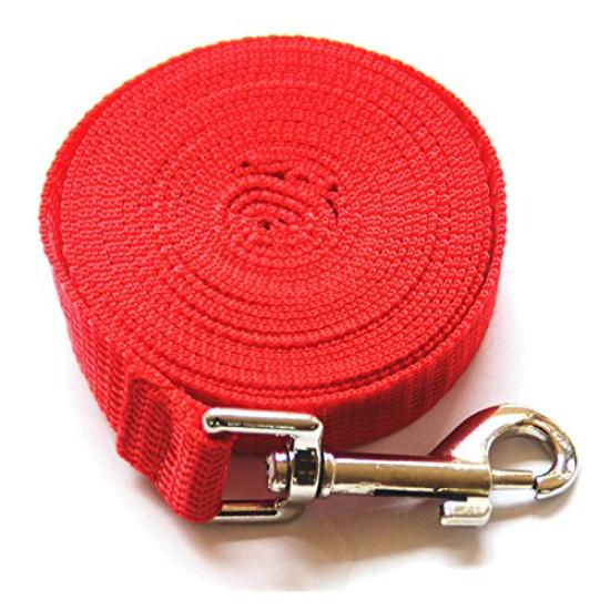 Long Leash 20m for Dogs and Training Ideal for Pet Outdoor Dog and Recall Training [KOREWA] Cats, Leash, Walks, Use, Parks, (Red)