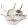Granite Non-stick Cookware Set: Stovetop Milk Pot, Soup Pot, Wok, Frying Pan, Flat-bottomed Pan Kitchen Kit.