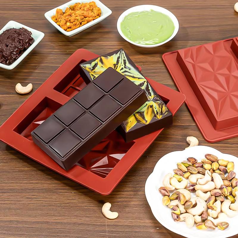 FAIS DU Chocolate Bar Mold Silicone Thick Chocolate Bar Mold Durable Rectangle Dubai Chocolate Bar Molds Easy to Demold