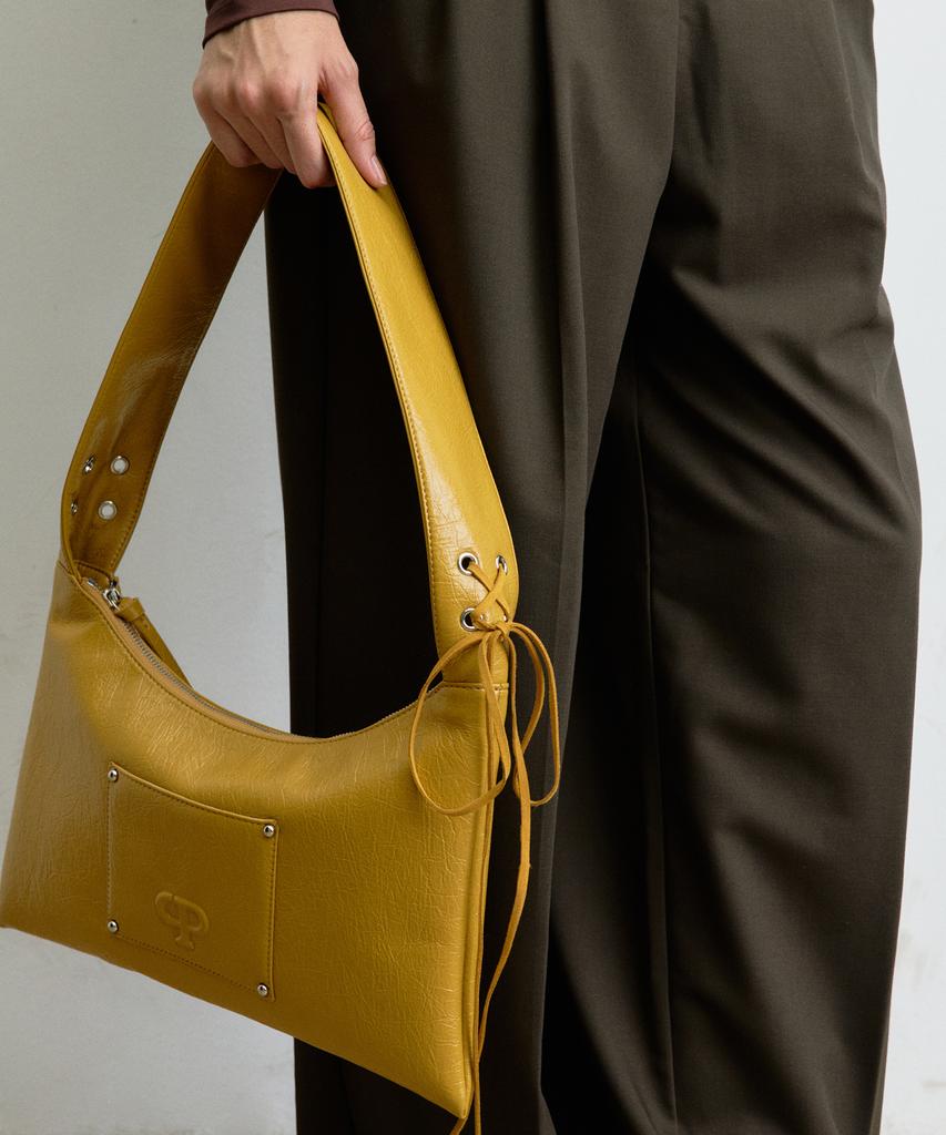 Christine Project Eyelet Flat Shoulder Bag(Mustard)