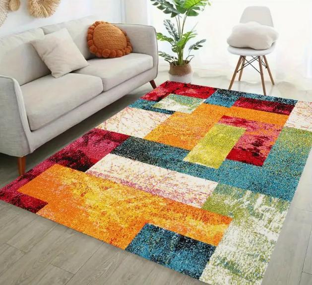 Geometric  Abstract Area Carpet Warm Living Rooms Bedrooms Baby Rooms Terraces Bedroom With Geometric Patterns Carpet Decoration