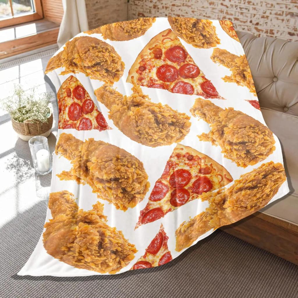 3D Print Sugar Food Cookie Pattern Flannel Throw Blanket King Queen Size for Bed Living Room Couch Sofa All Season Warm Blanket