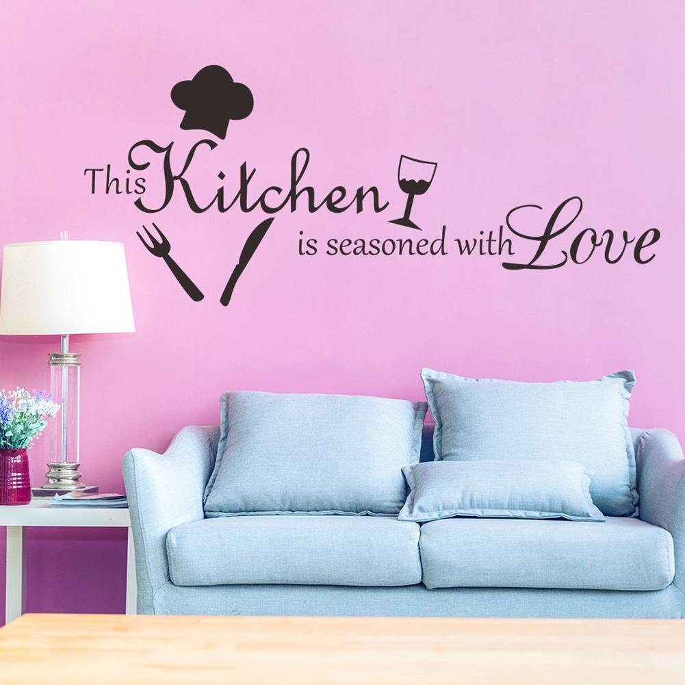 3Pcs Unique English Letter Pattern Elegant Wall Sticker Kitchen Decorative Stickers Decoration