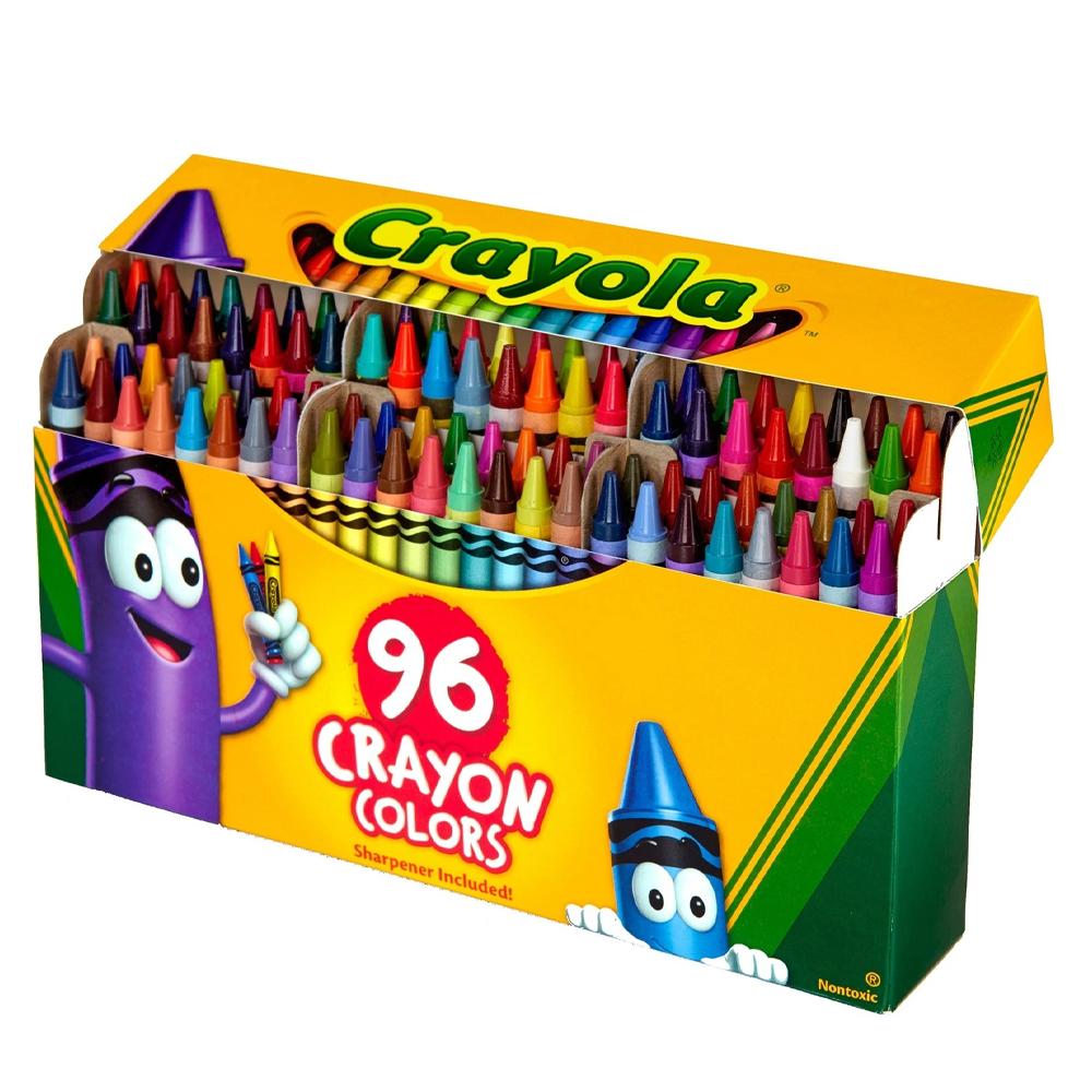 Kredki świecowe szkolne z temperówką dla dzieci Crayons Crayola 96 kolorów