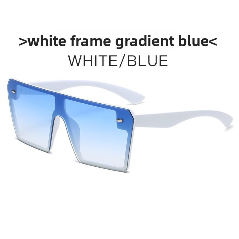 

Unisex Retro Square Frame Sunglasses With Uv400 Protection For Outdoor Travel And Fashion Use WhiteFrameBlue