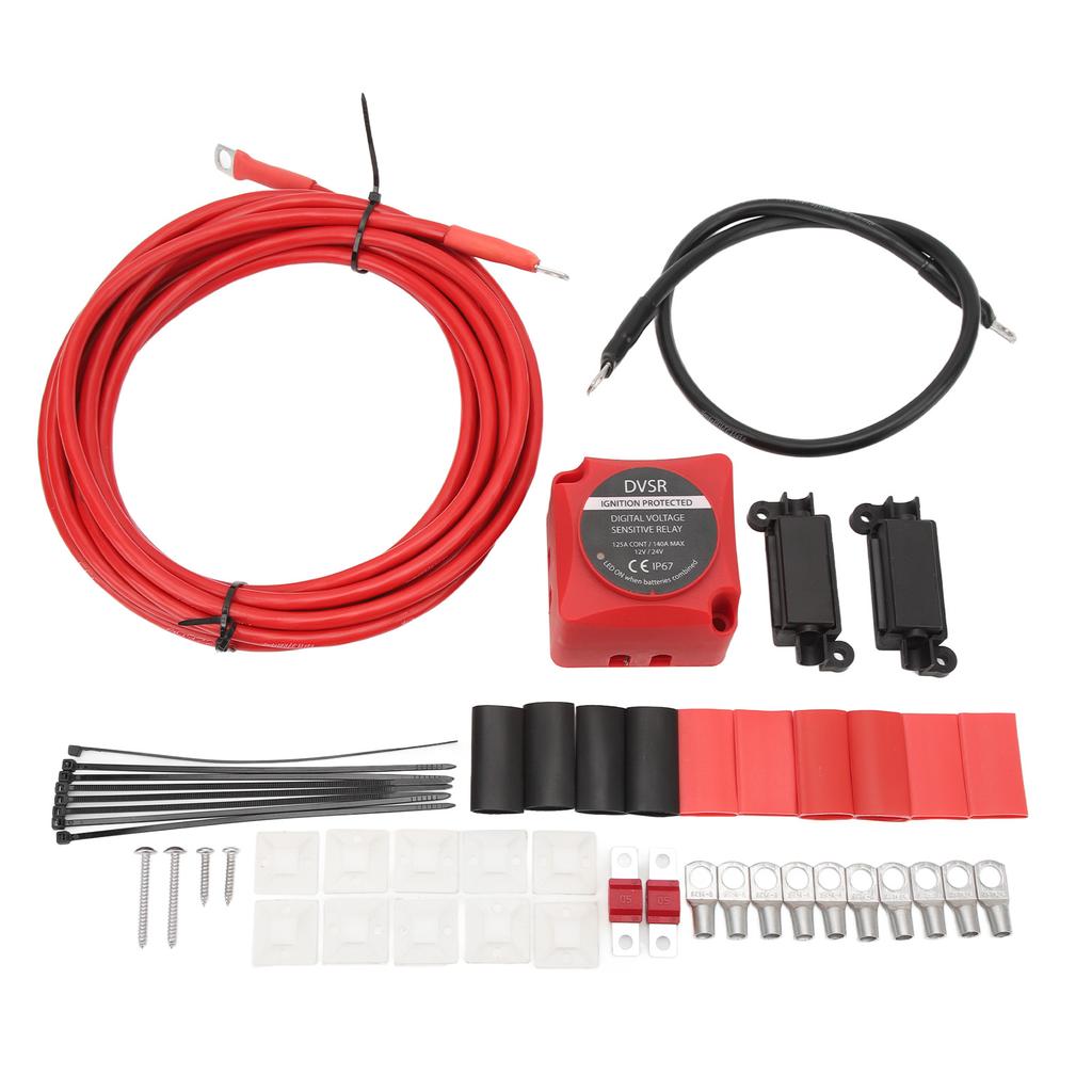 Dual Battery Isolator Kit 12V 24V 140A VSR Kit for ATV UTV Boat RV Camper Offroad Vehicle