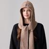 Twist knitted hooded scarf women's autumn and winter integrated warm pullover scarf versatile cold-proof headgear