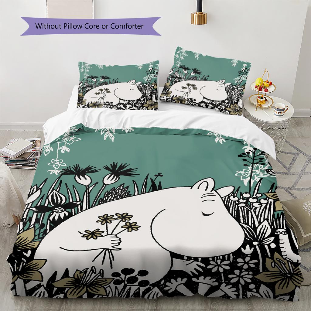 Set Copripiumino Trapuntato con Fantasia Cartone Animato Federa Decorazione per la Casa Regalo di Compleanno (1 * copripiumino + 2 * federa, senza nucleo)