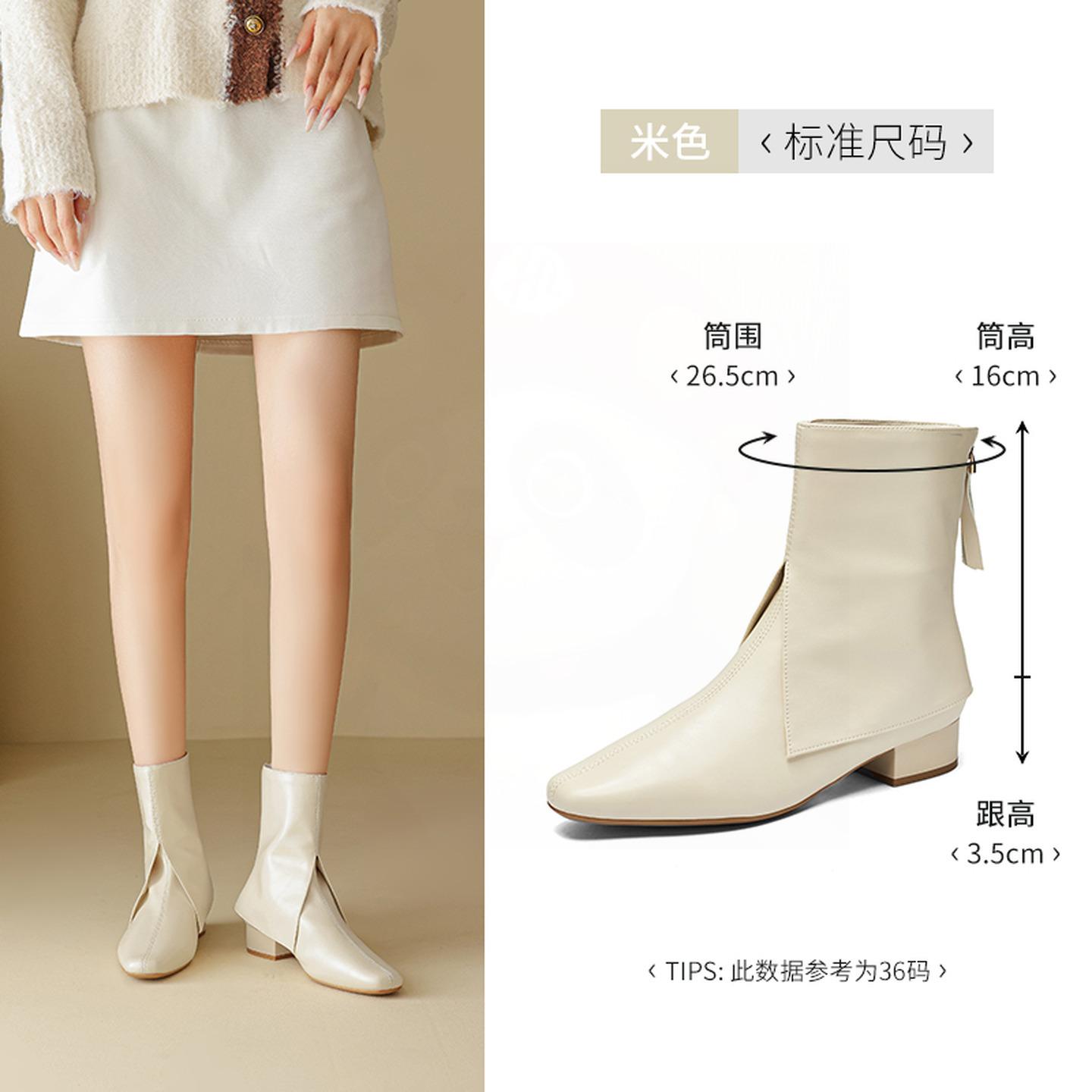 

Augustine pointed trouser boots women s 2025 new autumn casual thick heel short boots black thin fashion boots 40