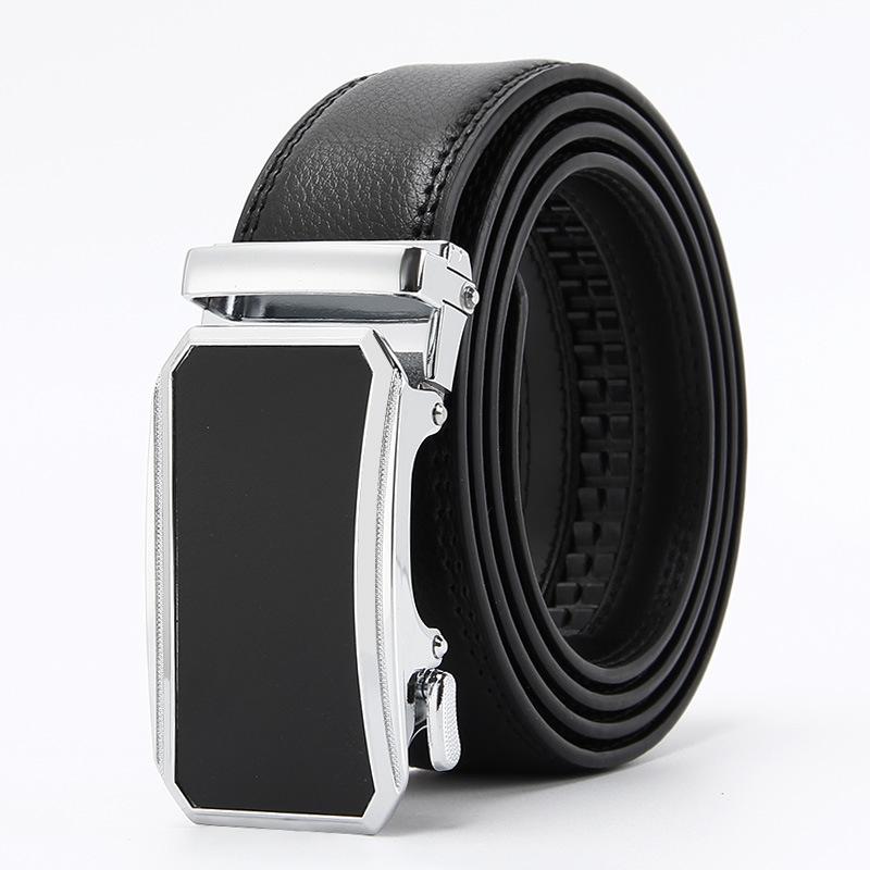 

Новый двухслойный ремень из коровьей кожи для мужчин с автоматической пряжкой, деловой мужской ремень, ремень из натуральной кожи 110-130cm