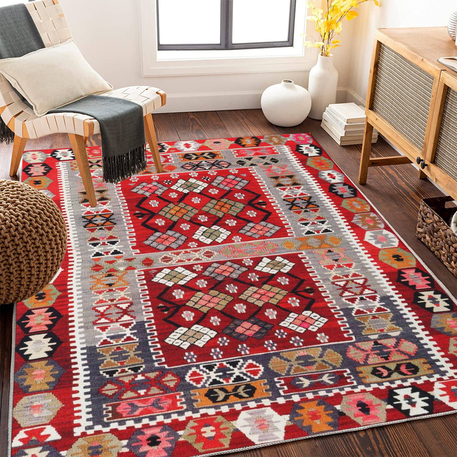 

Марокканский этнический стиль ковер гостиная грязеотталкивающий журнальный столик коврик украшение спальни ковер у кровати 160 * 230cm