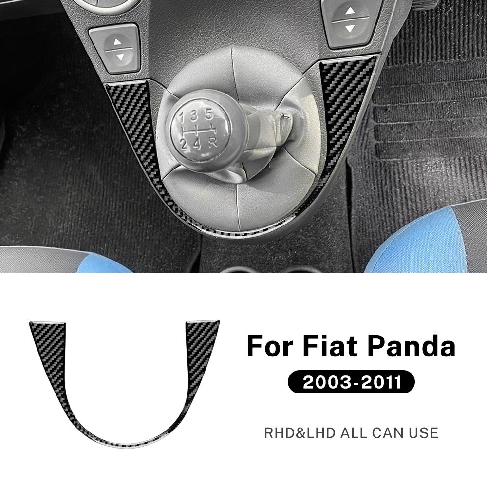 

Car Carbon Fiber Stickers For Flat Panda 2003-2011 Center Console Panel Gear Shift Frame Trim Auto Decoration Protector Sticker Type1 Black