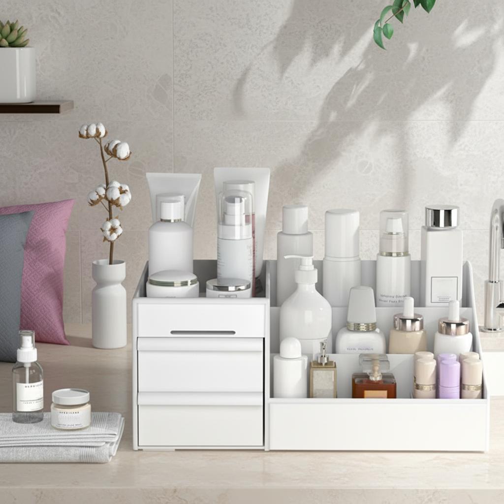 Nieuwe Lade Make-up Opbergdoos Slaapzaal Afwerking Plastic Plank Cosmetica Huidverzorging Kaptafel Bureau Make-up Opbergdoos