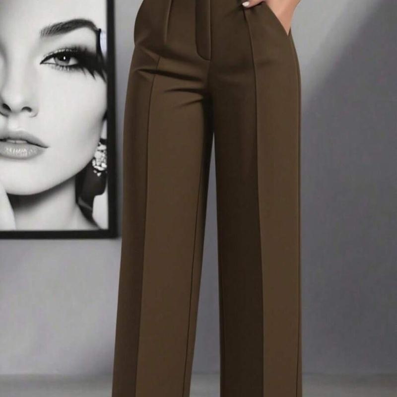 Women's High Waist Wide Leg Pants Tailored Flowy Trousers Casual Work Pants
