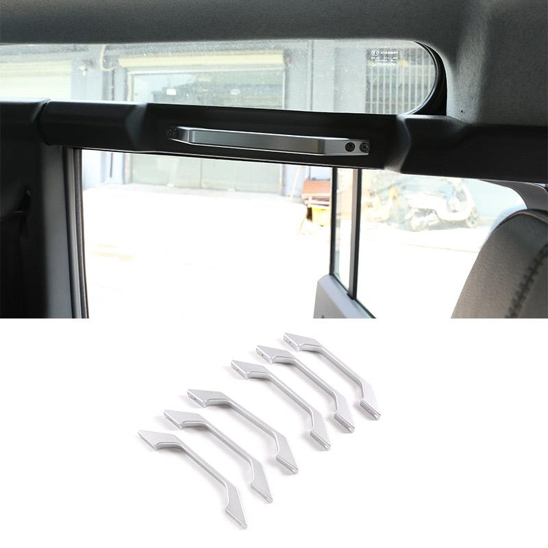 

For Land Rover Defender 90 110 2004-2018 Aluminum Alloy Red/Silver/Black Car Roof Handle Trim Car Interior Accessories серебряный