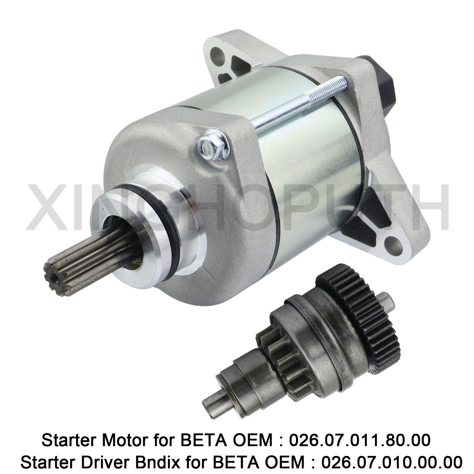 

2PCS Starter Motor And Bendix Set for BETA 250RR 300RR 300RX 250 300 Xtrainer for BETA OEM : 026.07.011.80.00 ; 026.07.010.00.00 2 pcs set