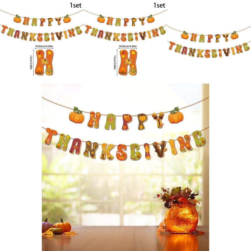 Fall Festival Paper Banner With 19 Letters For Thanksgiving Party Scene Decoration