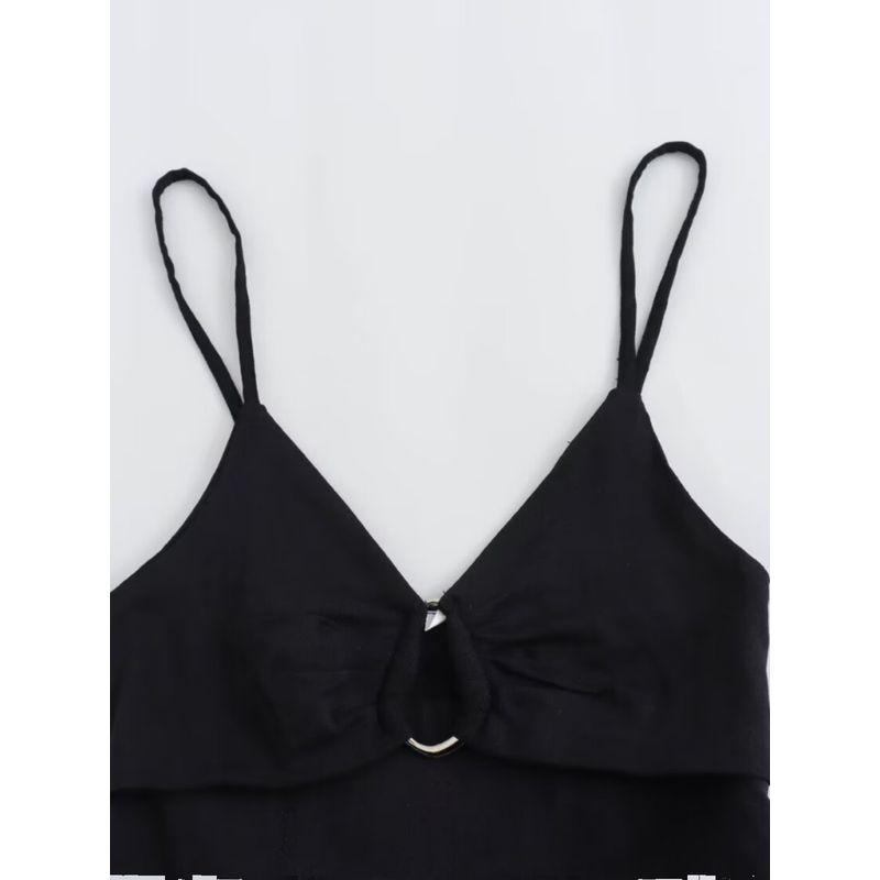 Kaslead New Arrival Women's Clothing Fashion Style Fashion Casual Versatile Opening Design Short Top 0085329