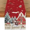 Christmas Table Runner with Santa and Tree Design