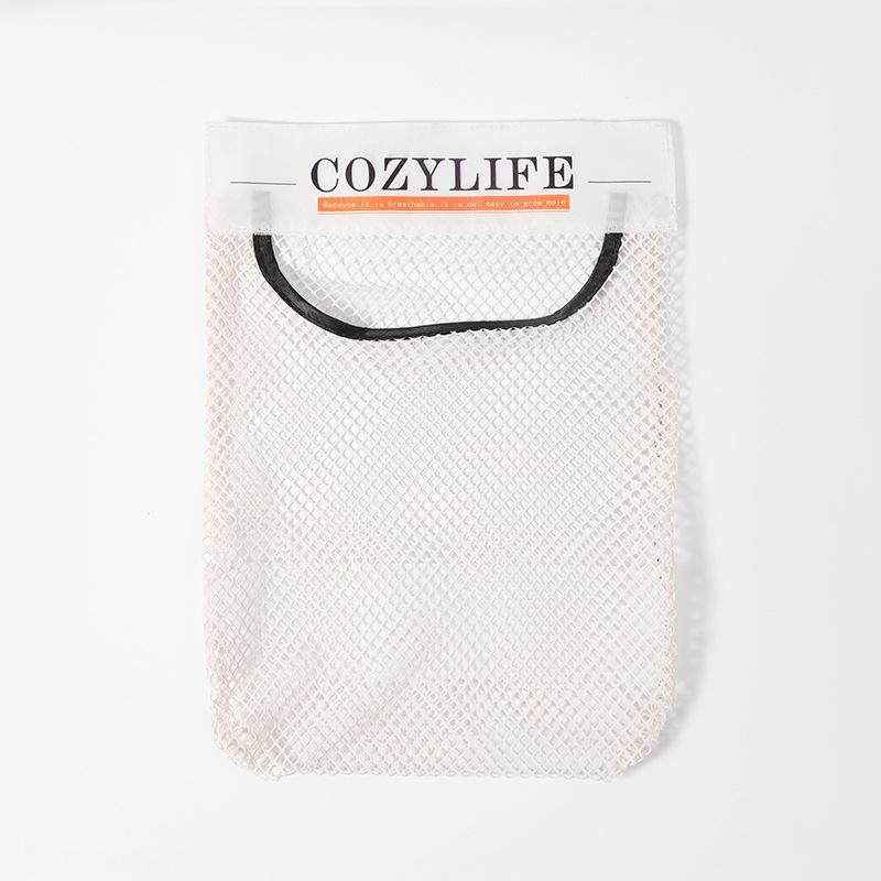 Wall-Mounted Large-Capacity Kitchen Garbage Bag Storage with Velcro Net