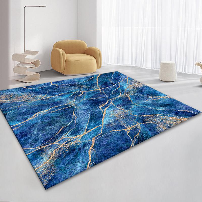 3D Nordic Black Golden Marble Carpet Colorful Geometric Area Rug for Living Room Bedroom Sofa Doormat Non-slip Floor Mat