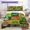 Animal Collage Cute Pattern Bedding Uilt Set Uilt Cover Pillowcase Home Decoration Birthday Gift (1 * Duvet Cover + 2 * Pillowcase  Without Core)06
