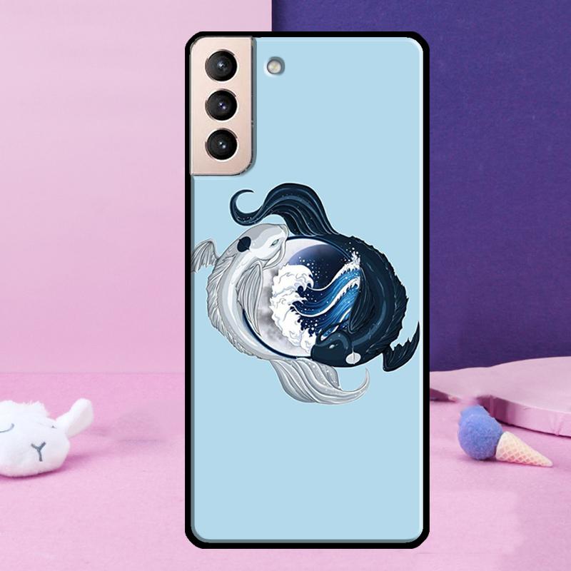 Koi Fish Yin Yang Art Phone Case For Samsung Galaxy S24 Ultra S25 Ultra S9 S10 S20 S21 S22 Plus S23 S24 FE Cover