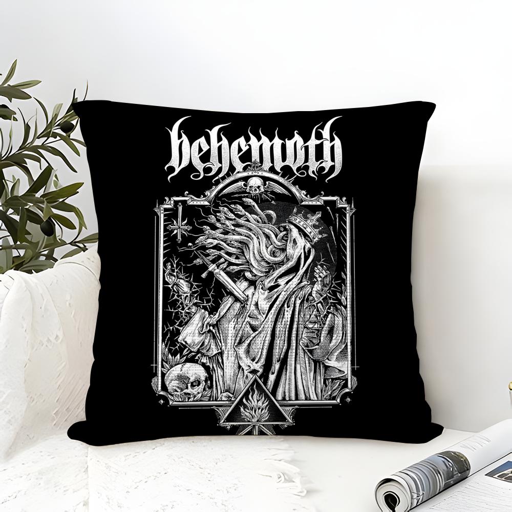 Black Metal Band Behemoth Pillow Case Cotton Linen Fabric Square Zipper Pillowcase Home Decorative Living Room