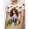 Fashion Summer Butterfly 3D Print T-shirts Women Streetwear Casual Beautiful Y2k Short Sleeve T Shirt O-neck Tees Tops Clothing