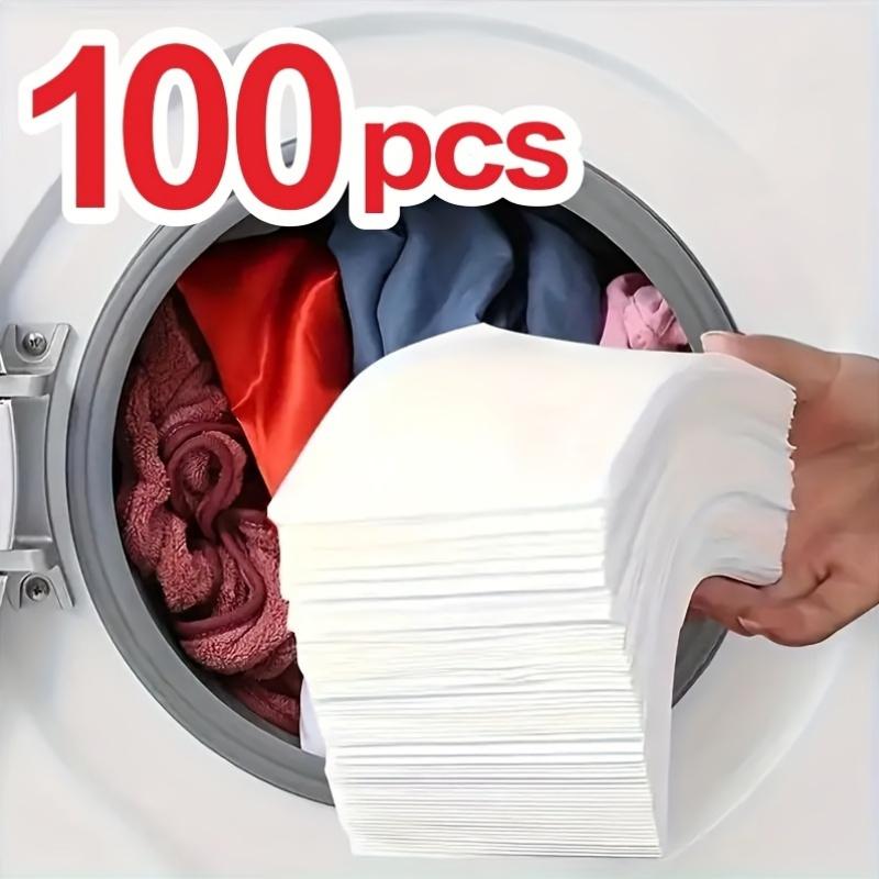 

100pcs Color Catcher Laundry Sheets, Anti-Dye Transfer for Washing Machine, Prevents Color Runs білий