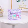 Hello Kitty Kuromi Cinnamoroll Melody Gittermuster Faltbare Klapp-Aufbewahrungsbox für Büro und Schlafzimmer