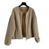 Loose Zipper Cotton Jacket Winter Long Sleeve Top Solid Color Casual Jacket