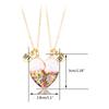 2Pieces/Set Heart Pendant Magnet Matching Necklace Colorful BFF Friend Girlfriend Relationship Gift Valentines Day