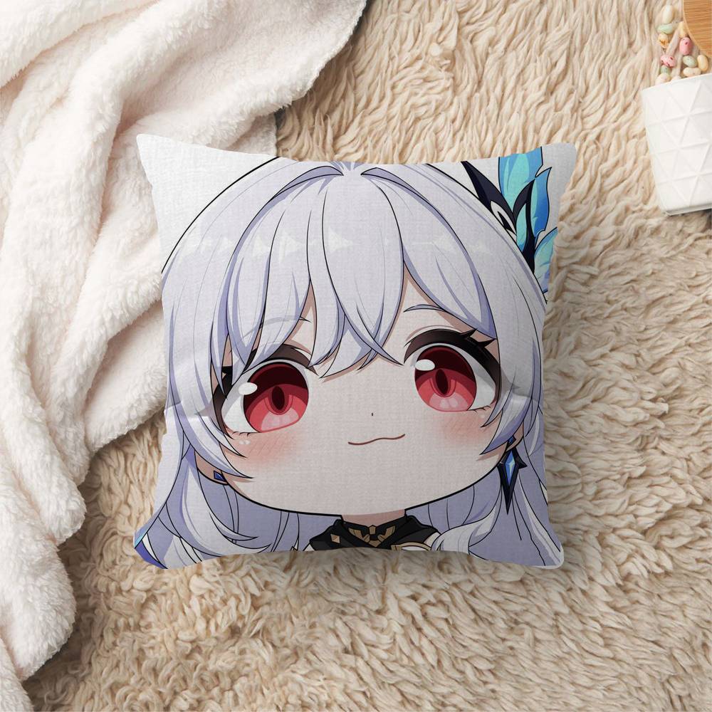 Game Genshin Impact Skirk Cushion Cover Polyester Sofa Cushions Decorative Throw Pillows Home Decoration Pillowcover