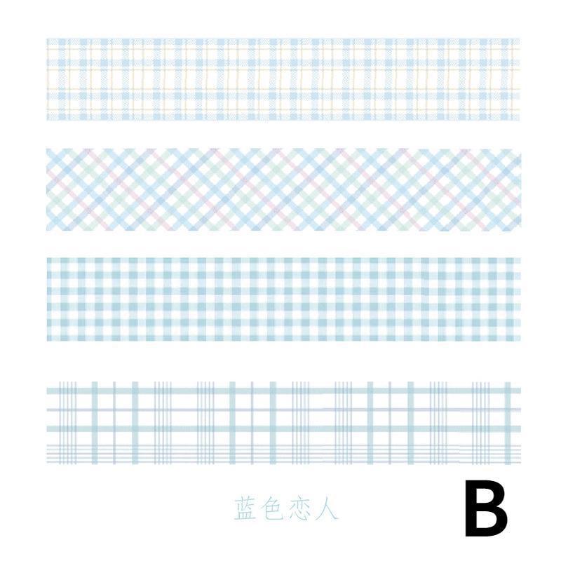 4 Rollen Frisches Farbverlauf Gitter Washi Tape für Klebende Schulsachen Tagebuch Journal DIY Planer Scrapbooking