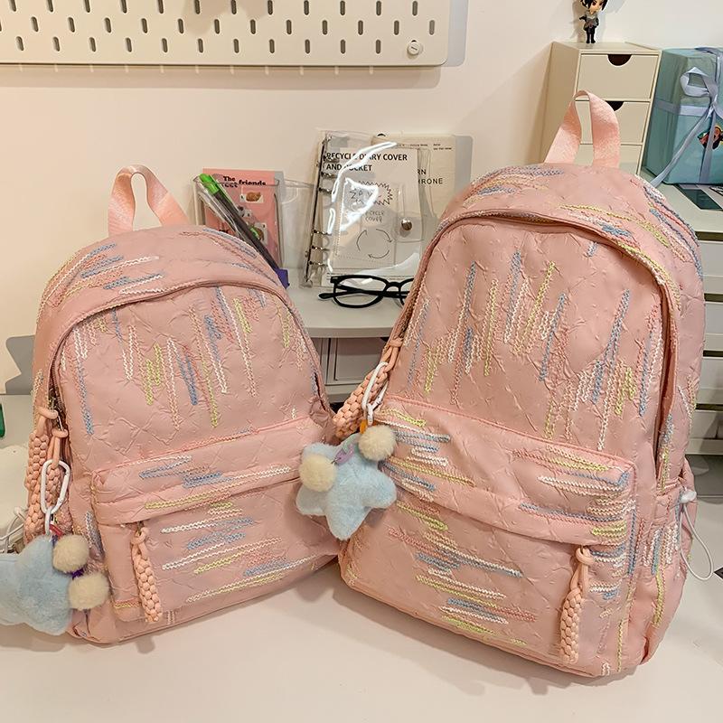 Children's Schoolbags Elementary School Students Girls Junior High School Students High Looking Striped Kindergarten Small Backpack