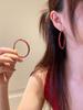 Elegant Retro Hong Kong Style Angora Red Hoop Earrings for Women