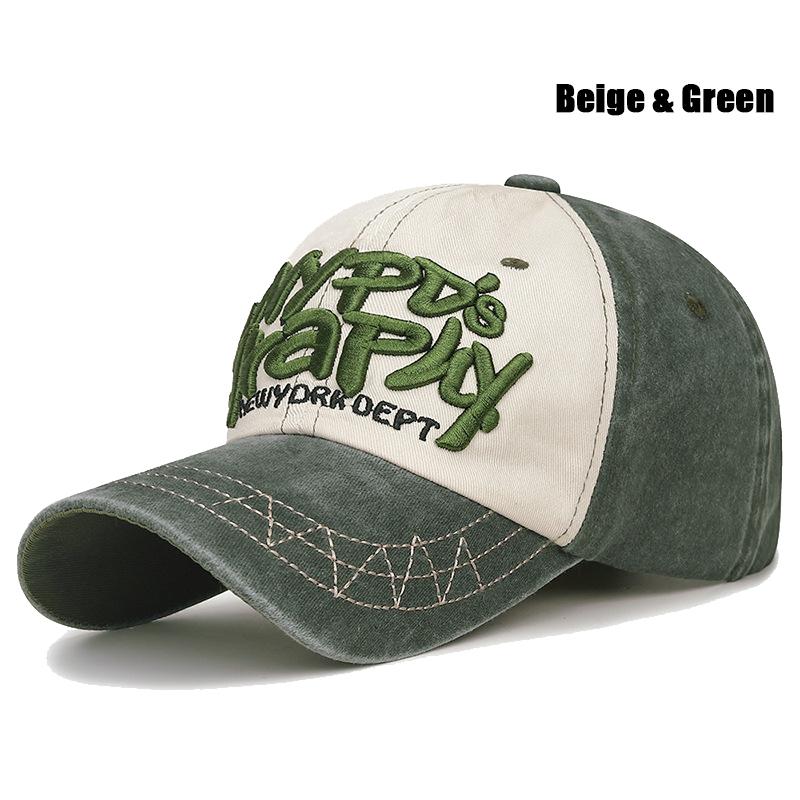 New Fashion Unisex Three-Dimensional Letter Embroidery Design Washed Distressed Craft Cotton Baseball Cap Trucker Caps
