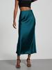 Elegant European and American Style Women's Satin Midi Skirt – Smooth, Slim, and Silky Texture for Summer