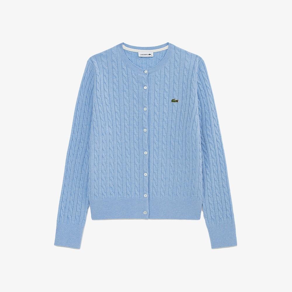 [lacoste] Women's Cable Crew Neck Cardigan AF092E-55NHBP