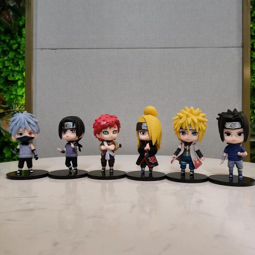 6pcs/Set Naruto Shippuden Anime Action Figure Uchiha Itachi Uchiha Sasuke Kawaii Model Dolls Decoration Collection Children Toys
