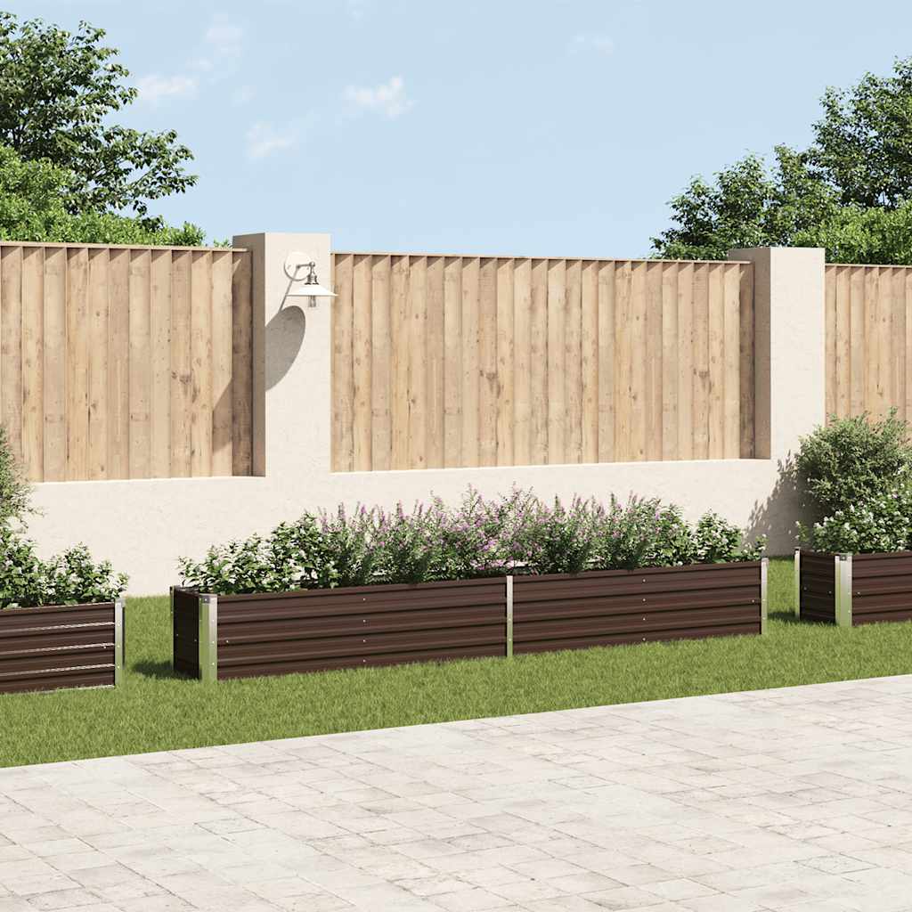 Garden Raised Bed Galvanized Steel 320 * 40 * 45 Cm Brown