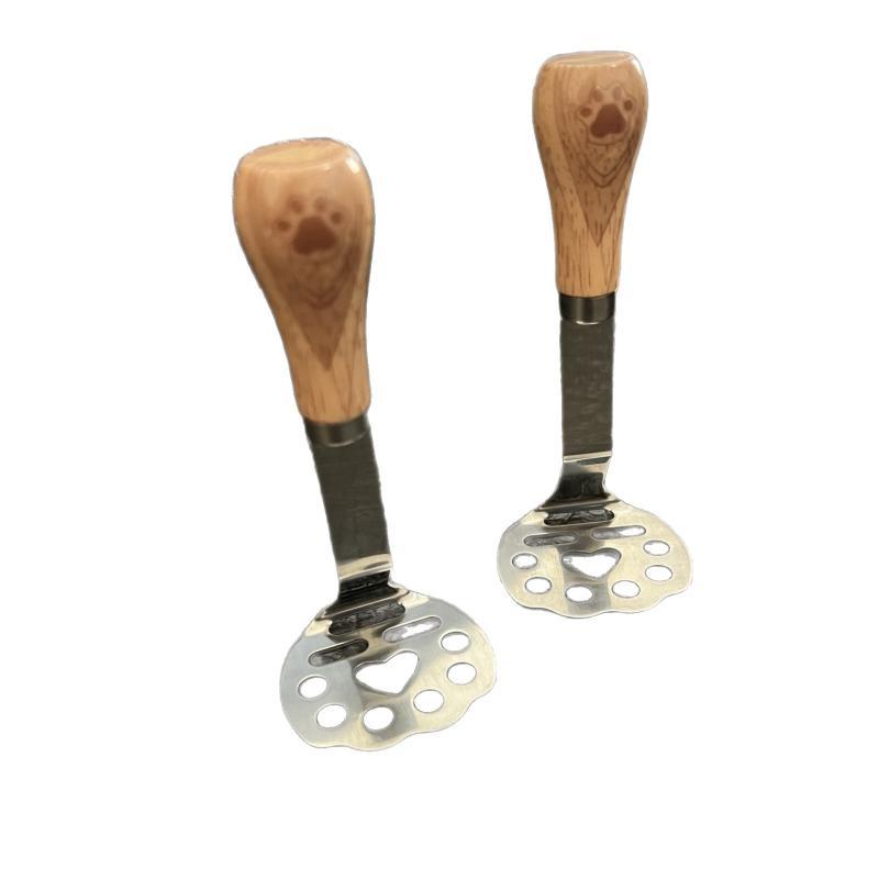 Standable Potato Masher, Stainless Steel Masher, Potato Crusher, Baby Food Supplement Tool коричневый