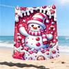 1pc Candyland Snowman Throw Blanket Polyester Fiber, Lightweight Flannel, Soft & Warm, All Season Use for Outdoor, Camping