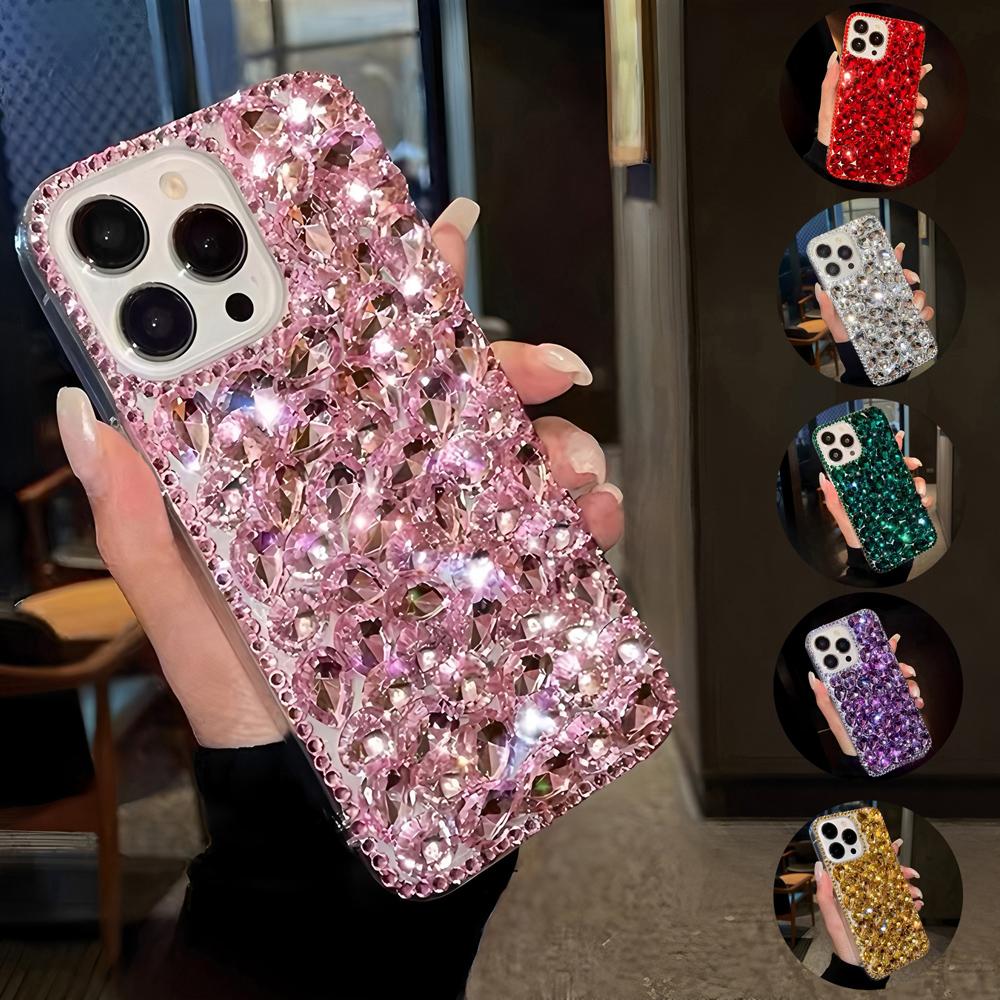 Luxus Glitzer Strass Kristall Diamant Hülle Für OPPO Realme 14 Pro Plus 14X 14T 13 12 Lite 4G 5G Bling Funkelnde Abdeckung