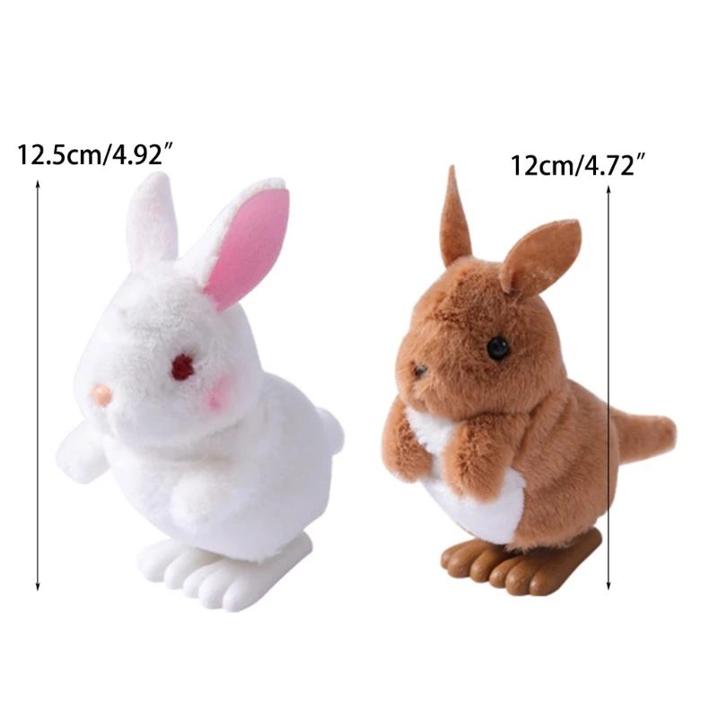Non-Toxic Plush Animals Toy Kids Children Stuffed Animals Bunny 1Pcs Cute Wind Up Jumping Bunny Clockwork Walking Toys Children Fun Gifts