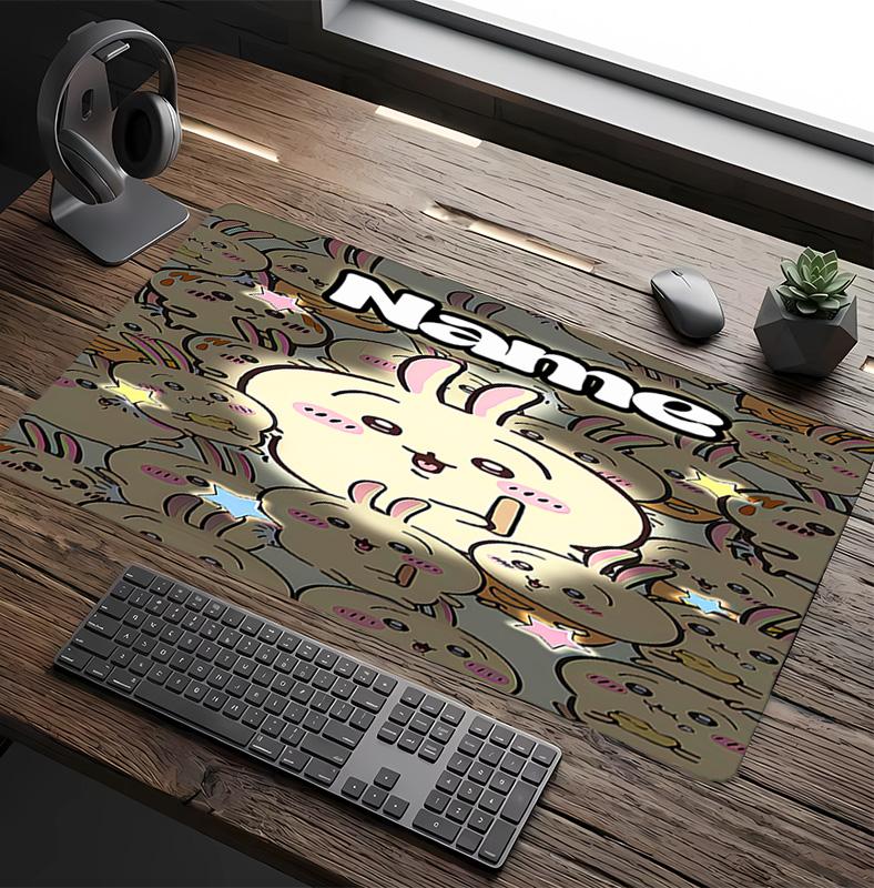 Customizable Name Chiikawa Pattern Gaming Mouse Pad-Non Slip Rubber Base,Perfect Gamers,Esports,Ideal Gift Gaming Enthusiasts