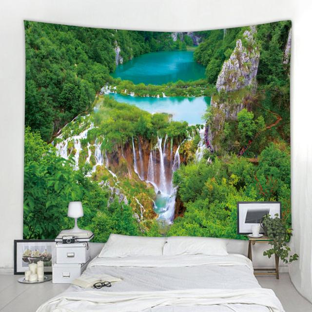 2022 Plant and Flower Fantasy Scene Home Decoration Tapestry Mandala Tapestry Hippie Bohemian Decorative Yoga Mat Bedroom Sheet