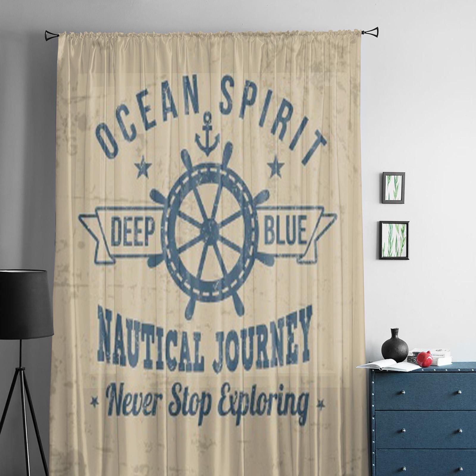 Винтажная парусная типография ретро прозрачные шторы для гостиной прозрачный тюль оконная — фото 3