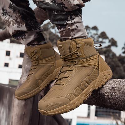 Fashion Outdoor Men Field Training Combat Boots Breathable Hiking Boots Casual Sneakers Trekking Shoes Men Mountain Climbing Boots Boats